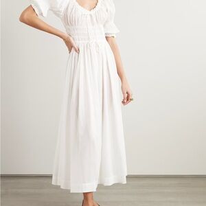 Doen White Ischia Short Sleeve Dress